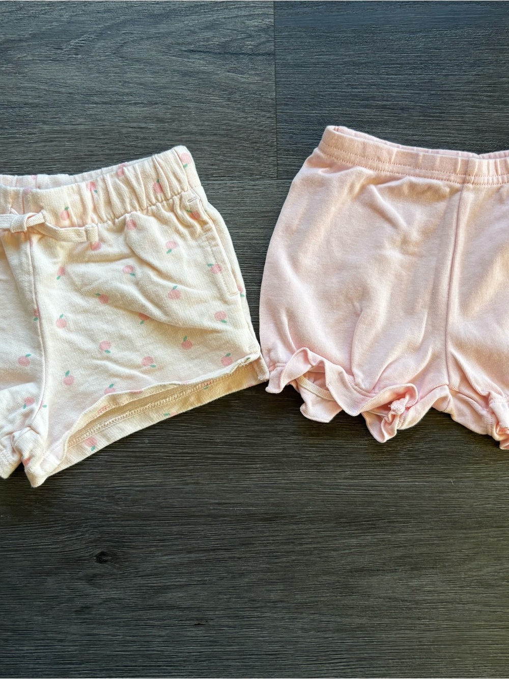 Carter's Light Pink Ruffle & Strawberry Print Shorts Set